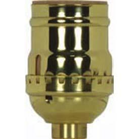 Short Keyless Socket; 1/8 IPS; 3 Piece Stamped Solid Brass; Polished Brass Finish; 660W; 250V; Uno