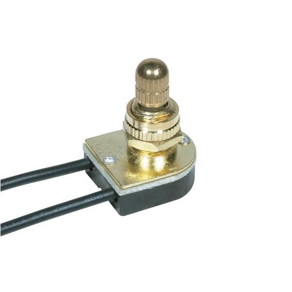 On-Off Metal Rotary Switch; 3/8" Metal Bushing; Single Circuit; 6A-125V, 3A-250V Rating; Brass