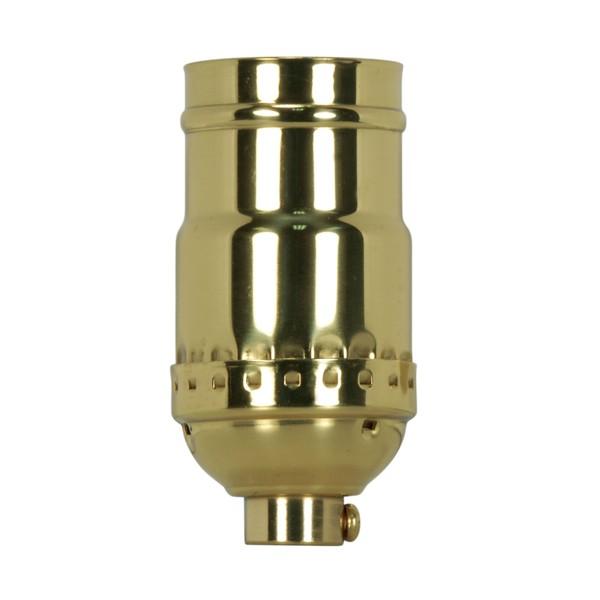 3-Way (2 Circuit) Keyless Socket; 1/8 IPS; 3 Piece Stamped Solid Brass; Polished Brass Finish; 660W;