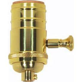150W Full Range Turn Knob Dimmer Socket With Removable Knob; 1/8 IPS; 4 Piece Stamped Solid Brass;