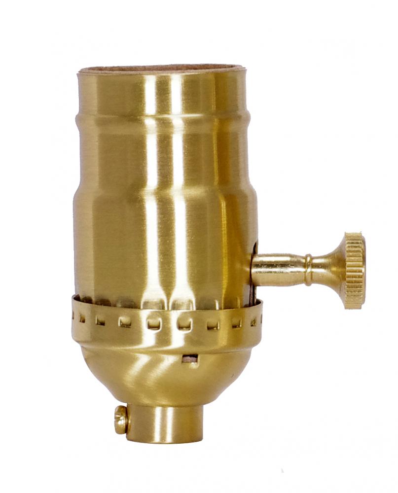 3-Way (2 Circuit) Turn Knob Socket With Removable Knob; 1/8 IPS; 3 Piece Stamped Solid Brass; Satin