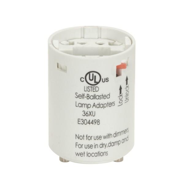 Smooth Phenolic Electronic Self-Ballasted CFL Lampholder; 277V, 60Hz, 0.17A; 13W G24q-1 And GX24q-1;
