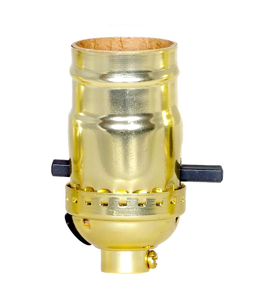 On-Off Push Thru Socket With Side Outlet; For SPT-2; 1/8 IPS; Aluminum; Brite Gilt Finish; 660W;