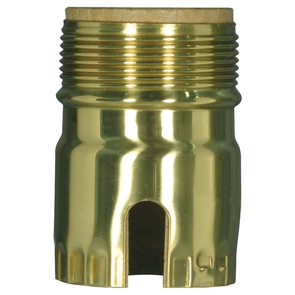 3 Piece Solid Brass Shell With Paper Liner; Polished Brass Finish; Pull Chain / Turn Knob With Uno