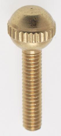 Solid Brass Thumb Screw; Burnished and Lacquered; 8/32 Ball Head; 3/4" Length