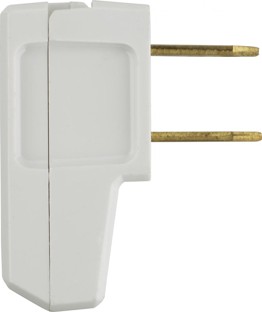 Quick Connect Flat Plug; White Finish; Non Polarized; 18/2-SPT-2 And 16/2 SPT-2; 15A; 125V