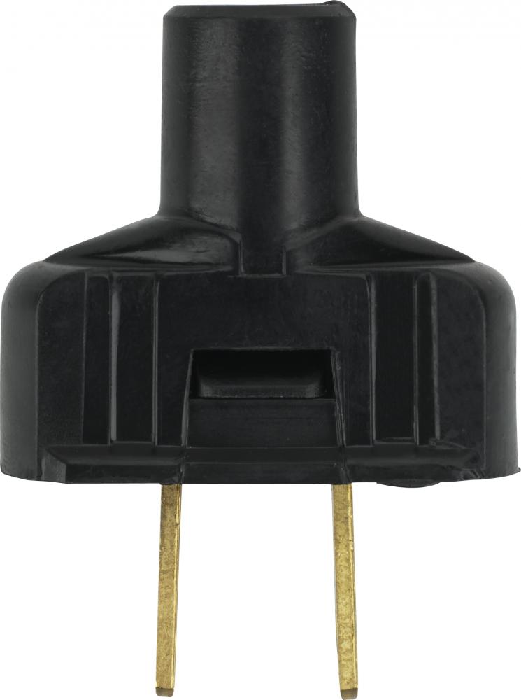 Attachment Plug With Terminal Screws; Black Finish; Non Polarized; 18/2-SVT Round Wire; 15A; 125V