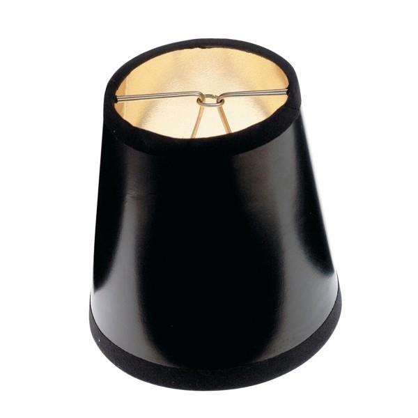 Clip On Shade; Black Round With Gold Interior; 3" Top; 4" Bottom; 4" Side