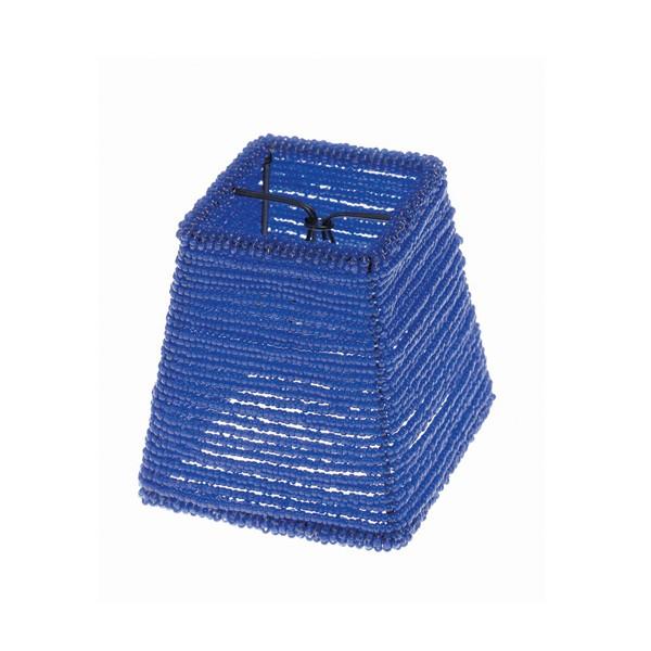 Clip On 3 Inch Shade; Beaded; Blue; Square Shape