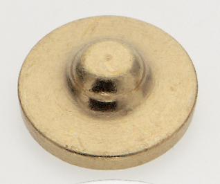 Flat Brass Knob; 1/8 IP; Burnished And Lacquered Brass