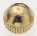 Brass Knob; 8/32; Knurled; 3/8" Diameter; Burnished And Lacquered