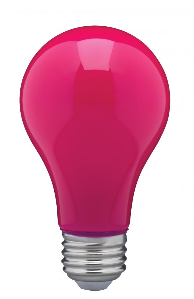 8 Watt A19 LED; Ceramic Pink; Medium base; 360 deg. Beam Angle; 120 Volt