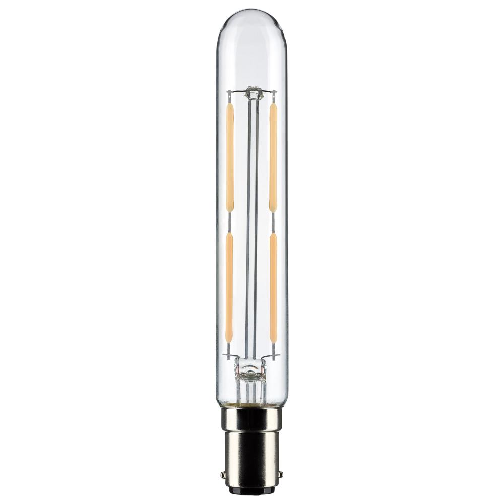 4 Watt T6.5 LED; Clear; Double Contact Bayonet Base; 3000K; 400 Lumens; 120 Volt