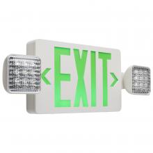 Satco Products Inc. 67/125 - Combination Green Exit Sign/Emergency Light; Singe/Dual Face; 120/277 Volts; Remote Compatible;