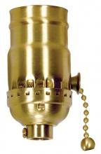 Satco Products Inc. 80/1026 - On-Off Pull Chain Socket; 1/8 IPS; 3 Piece Stamped Solid Brass; Polished Brass Finish; 660W; 250V