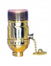 Satco Products Inc. 80/1036 - On-Off Pull Chain Socket; 1/8 IPS; 3 Piece Stamped Solid Brass; Polished Brass Finish; 660W; 250V;