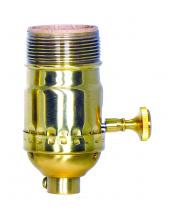 Satco Products Inc. 80/1040 - On-Off Turn Knob Socket With Removable Knob; 1/8 IPS; 3 Piece Stamped Solid Brass; Polished Brass