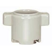 Satco Products Inc. 80/1149 - Keyless Porcelain One Piece Sign Socket; Center / 2 #8-32 Flange/Bushing; CSSNP Screw Shell; Glazed;