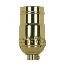 Satco Products Inc. 80/1175 - 3-Way (2 Circuit) Keyless Socket; 1/8 IPS; 3 Piece Stamped Solid Brass; Polished Brass Finish; 660W;