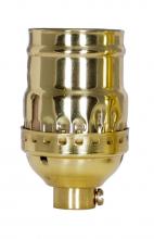 Satco Products Inc. 80/1177 - Short Keyless Socket; 1/8 IPS; 3 Piece Stamped Solid Brass; Polished Brass Finish; 660W; 250V; With