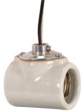 Satco Products Inc. 80/1314 - Twin Porcelain Socket With Flange Bushing Cap; 1/8 IPS; 9" AWM B/W 150C; CSSNP Screw Shell;