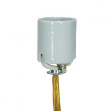 Satco Products Inc. 80/1317 - Keyless Porcelain Socket With 1/8 IPS - 3/8" Hickey; 72" 18/2 SPT-1 105C Gold W/ Grid; CSSNP