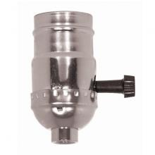 Satco Products Inc. 80/1453 - 3-Way (2 Circuit) Turn Knob Socket With Removable Knob; 1/8 IPS; Aluminum; Nickel Finish; 250W;