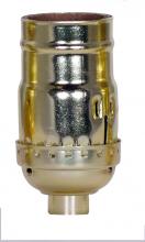 Satco Products Inc. 80/1562 - Standard Keyless Socket; 1/8 IPS; Aluminum; Brite Gilt Finish; 660W; 250V; Push-In Terminal; With