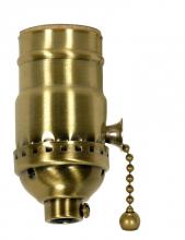 Satco Products Inc. 80/1739 - On-Off Pull Chain Socket; 1/8 IPS; 3 Piece Stamped Solid Brass; Satin Brass Finish; 660W; 250V