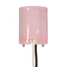 Satco Products Inc. 80/1791 - Keyless Pink Porcelain Mogul Socket for Open HID Fixtures, Mounting Screws Held Captive, 1/2"