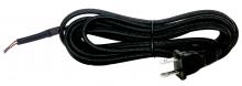 Satco Products Inc. 80/2290 - 10 Foot Rayon Cord Set; Black Finish; 18/2 SPT-2 105C With Molded Polarized Plug; 150 Carton; Tinned