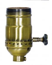 Satco Products Inc. 80/2356 - 3-Way (2 Circuit) Turn Knob Socket With Removable Knob; 3 Piece Stamped Solid Brass; Antique Brass