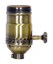 Satco Products Inc. 80/2357 - On-Off Turn Knob Socket With Removable Knob; 1/8 IPS; 3 Piece Stamped Solid Brass; Antique Brass