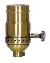 Satco Products Inc. 80/2358 - On-Off Turn Knob Socket With Removable Knob; 1/8 IPS; 3 Piece Stamped Solid Brass; Antique Brass