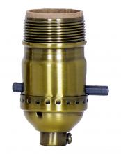Satco Products Inc. 80/2442 - On-Off Push Thru Socket; 1/8 IPS; 3 Piece Stamped Solid Brass; Antique Brass Finish; 660W; 250V;