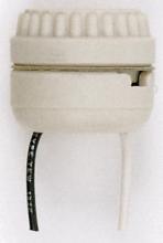 Satco Products Inc. 90/1111 - Two Piece Medium Base; Porcelain Sign Receptacle; 8" AWM B/W Leads 105C; 1-1/2" Height;
