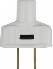 Satco Products Inc. 90/1115 - Attachment Plug With Terminal Screws; White Finish; Non Polarized; 18/2-SVT Round Wire; 15A; 125V
