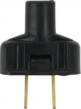 Satco Products Inc. 90/1116 - Attachment Plug With Terminal Screws; Black Finish; Non Polarized; 18/2-SVT Round Wire; 15A; 125V