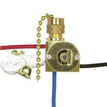 Satco Products Inc. 90/2261 - 3-Way Canopy Switch; 2 Circuit; 4 Position With Metal Chain, White Cord And Bell; 6A-125V, 3A-250V