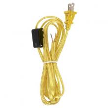 Satco Products Inc. 90/2309 - 8 Foot 18/2 SPT-2 105C Cord Set; Clear Gold Finish; Switch 29" From Free End; 36" Hank; 100