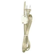 Satco Products Inc. 90/2310 - 8 Foot 18/2 SPT-2 105C Cord Set; Clear Silver Finish; Switch 29" From Free End; 36" Hank;