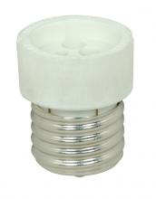 Satco Products Inc. 90/2433 - Medium To GU10 Reducer; White Finish; E26 - GU10 (No Locking Feature); 3/4" Overall Extension;