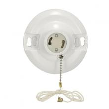 Satco Products Inc. 90/2468 - 4 Terminal White Phenolic GU24 On-Off Pull Chain Ceiling Receptacle; Screw Terminals; 4-1/2"