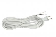 Satco Products Inc. 90/2574 - 15 Foot 18/2 SVT 105C Heavy Duty Cord Set; White Finish; 50 Carton; 2 Prong Molded Plug; Stripped