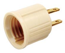 Satco Products Inc. 90/438 - Polarized Socket Outlet Adapter; Medium Base; 660W; 125V; Ivory Finish