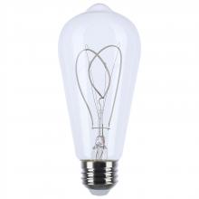 Satco Products Inc. S11527 - 6 Watt LED; Reminiscent; Flex Gray Filament; ST19 Loop; Medium Base; 2700K CCT; Clear; 120 Volt