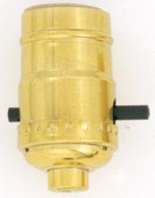 Satco Products Inc. S70/410 - Standard Socket With Push-Thru Switch; Brite Gilt Finish; Carded