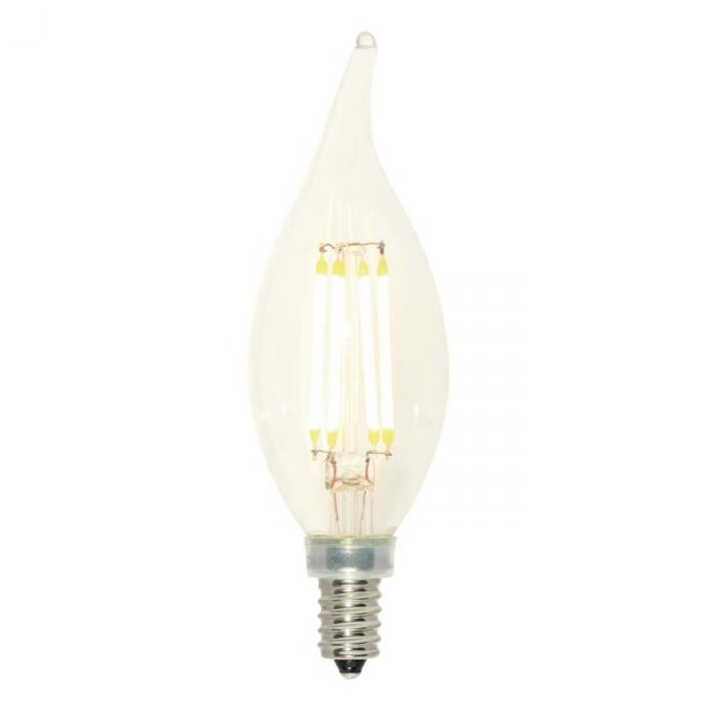 4W CA11 Filament LED Dimmable Clear 2700K E12 (Candelabra) Base, 120 Volt, Box