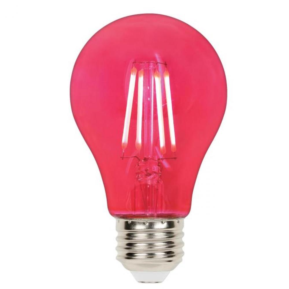 4.5W A19 Filament LED Dimmable Pink E26 (Medium) Base, 120 Volt, Box