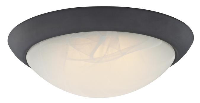 11 in. 14W LED Flush Oil Rubbed Bronze Finish White Alabaster Glass